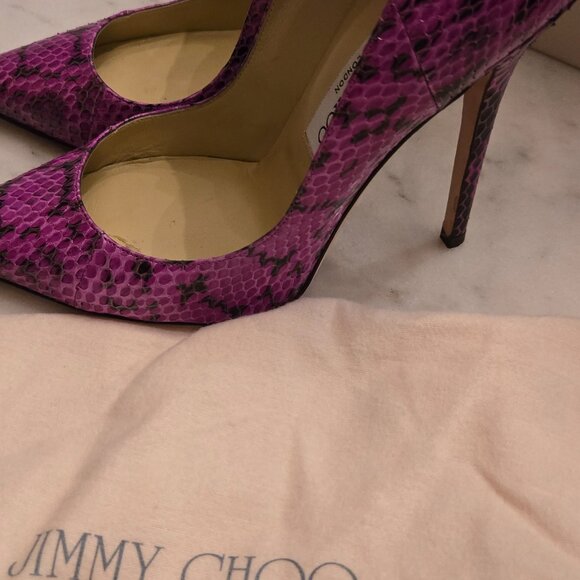 Jimmy Choo Anouk Purple Snakeskin/Elaphe Pumps - Picture 11 of 12